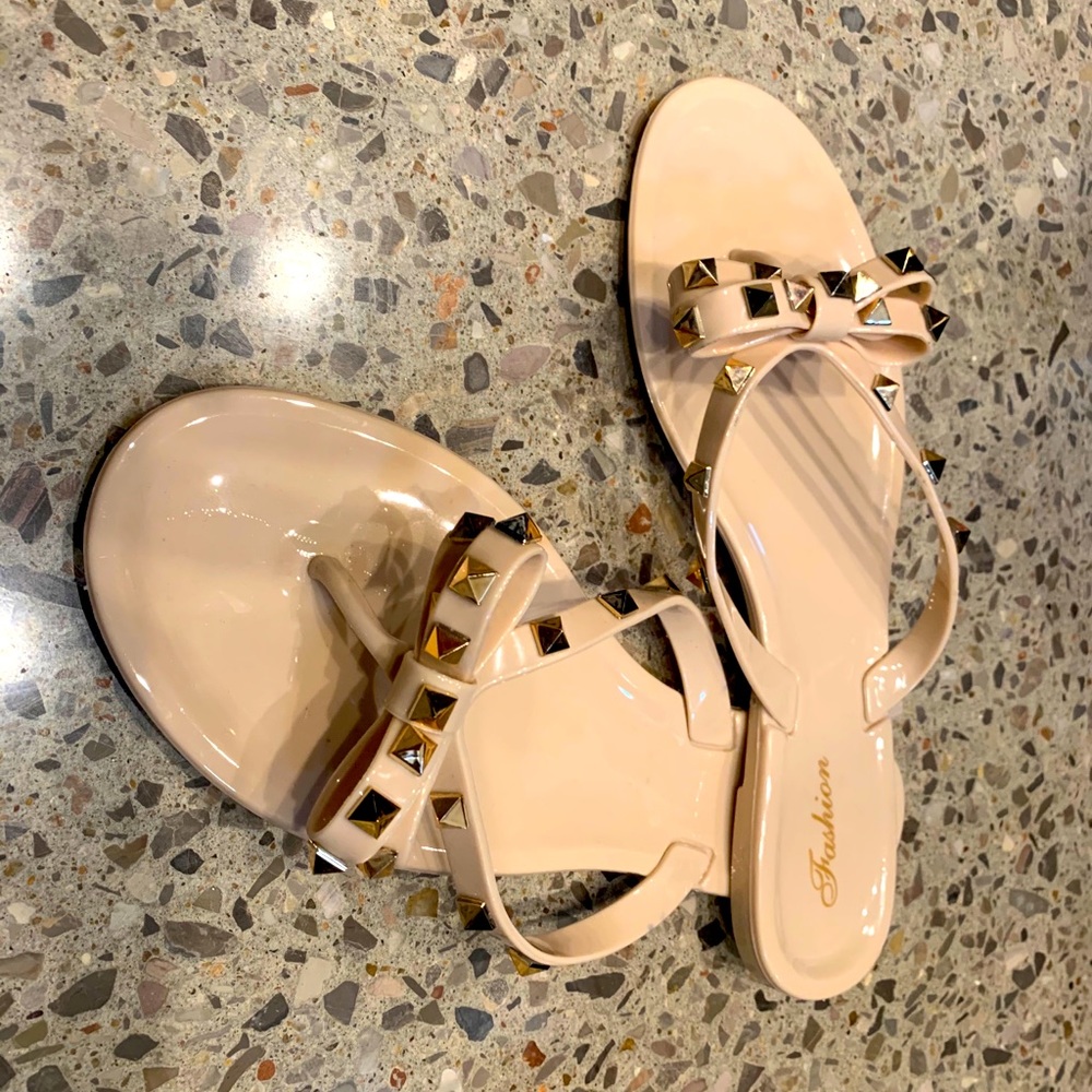 Tan and Gold Sandals